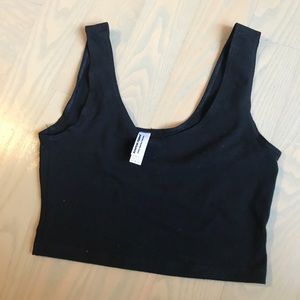American Apparel Black Cropped Tank Top